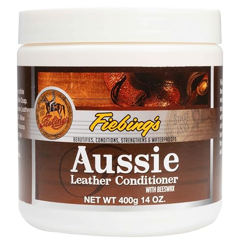 Fiebing's Aussie Leather Conditioner (14 oz) - Contains Beeswax to Withstand Hot Conditions - Preserve, Moisturize, Strengthen, Waterproof All Leathercraft, Car, Couch, Furniture, Purses, Boot, Shoe