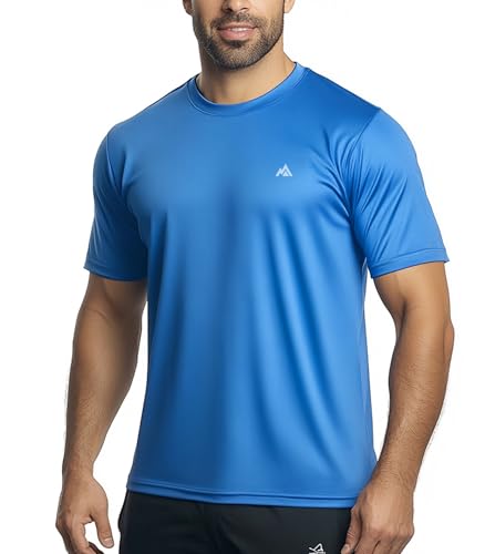 GearGlacier Instant Cooling Quick Dry Workout Shirt for Men Coolmax Moisture Wicking Performance Crew Neck Running Comfort