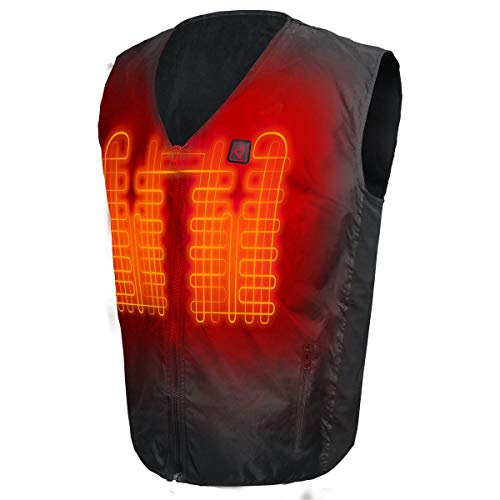 Gerbing 7V Rechargeable Battery Unisex Heated Vest Liner – Electric Vest for Winter Hiking, Motorcycle, Hunting, Working Black L/XL