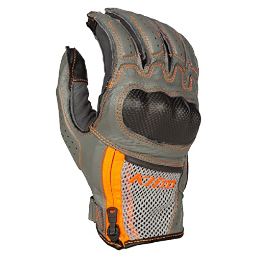 KLIM Induction Street Motorcycle Gloves (2XL, Cool Gray - Strike Orange)