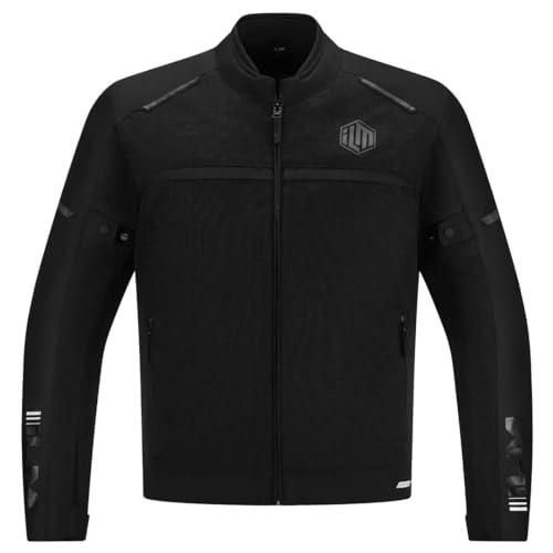 ILM Motorcycle Riding Jacket with Mesh CE Armor and Detachable Thermal Liner Dual Sport All Season for Men Model JAM1((Black, Medium)