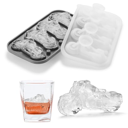 Nax Caki 3D Motorcycle Ice Cube Tray, Large Silicone Fun Shapes Ice Cube Mold for Whiskey, Cocktails, Bourbon, Motorcycle Gifts for Men Holiday Stocking Stuffers