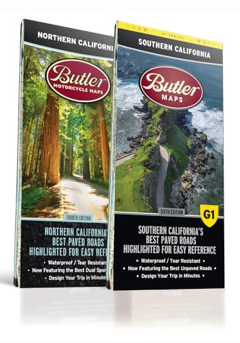 Best Paved Roads in Northern California and Southern California Map Bundle