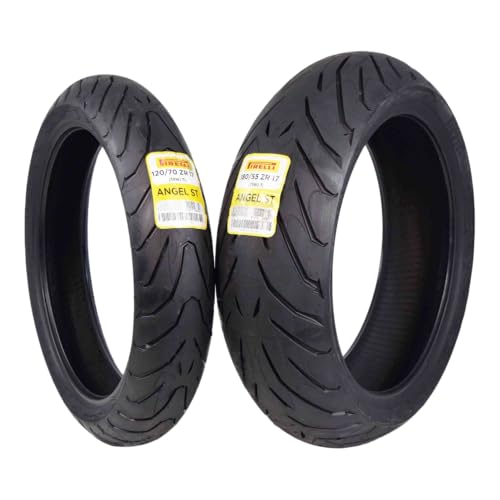Pirelli Angel ST Motorcycle Tire Set - High Performance, Durable, and Reliable Front (120/70ZR-17 58W) and Rear (180/55ZR17 73W) Tires
