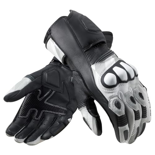 REV'IT! Men's League 2 Race Motorcycle Gloves (Black/Grey - Large)