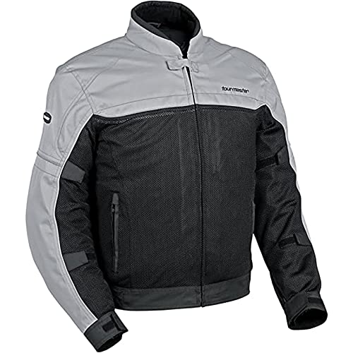 Tour Master Draft Air Series 2 Men's Street Motorcycle Jackets - Silver/Black / 3X-Large