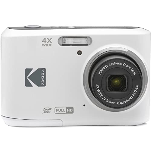 KODAK PIXPRO Friendly Zoom FZ45-WH 16MP Digital Camera with 4X Optical Zoom 27mm Wide Angle and 2.7" LCD Screen (White)