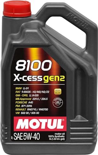 Motul 109776 8100 X-Cess Gen2 5W-40 Motor Oil 5-Liter Bottle