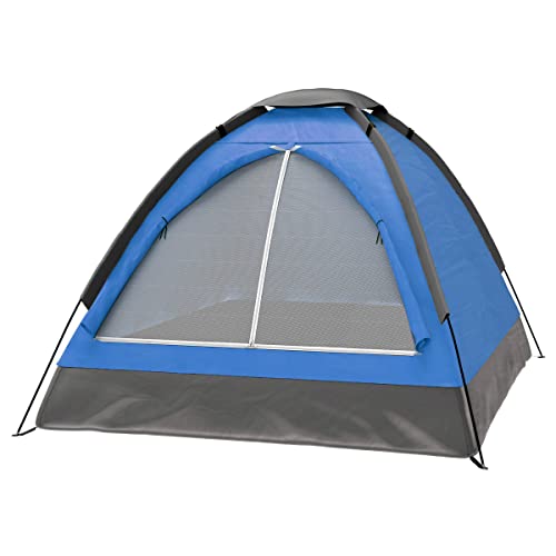 2 Person Camping Tent with Rain Fly and Carrying Bag - Lightweight Outdoor Tent for Backpacking, Hiking, or Beach Use by Wakeman Outdoors (Blue)