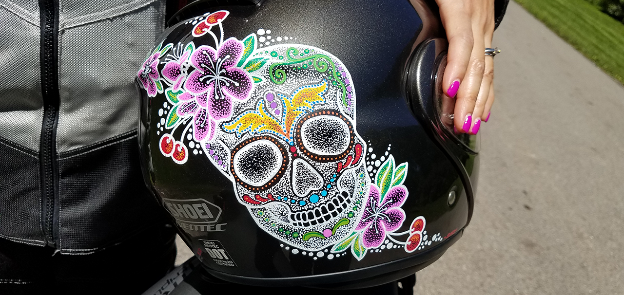 Custom Painted Street Bike Helmets